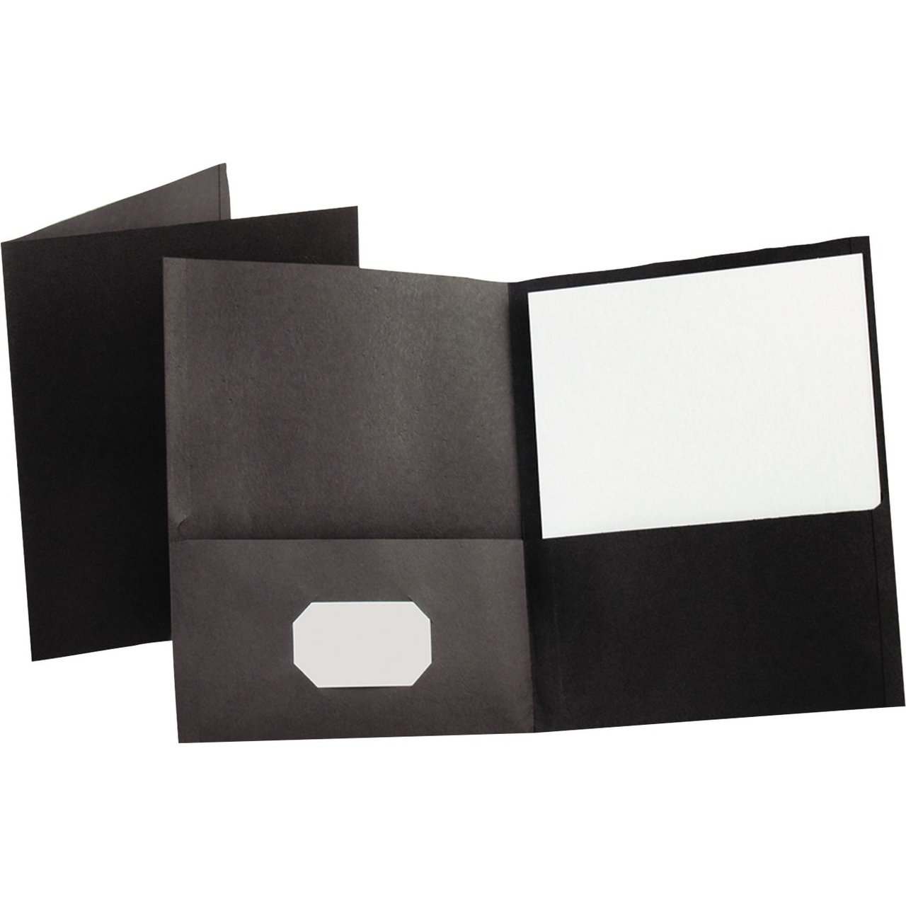 Oxford 2-Pocket Portfolio, Black, 50-Count (OXF57506)