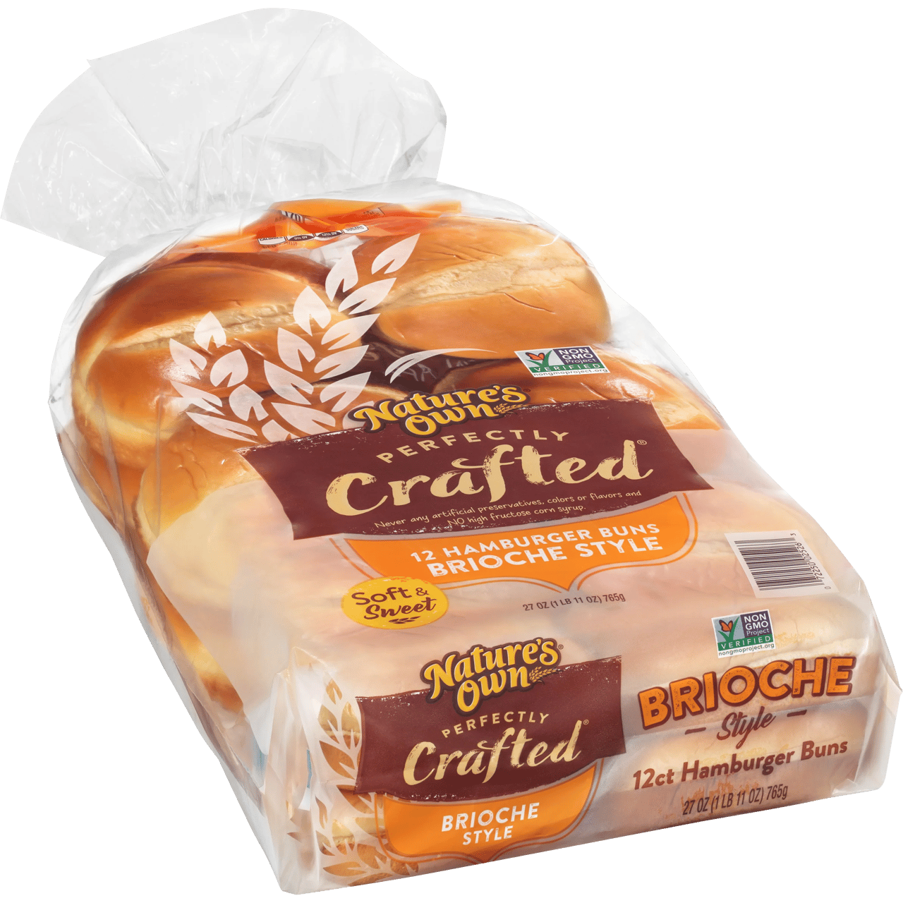 Nature's Own Perfectly Crafted Brioche Hamburger Buns, 12 Count - Image 1