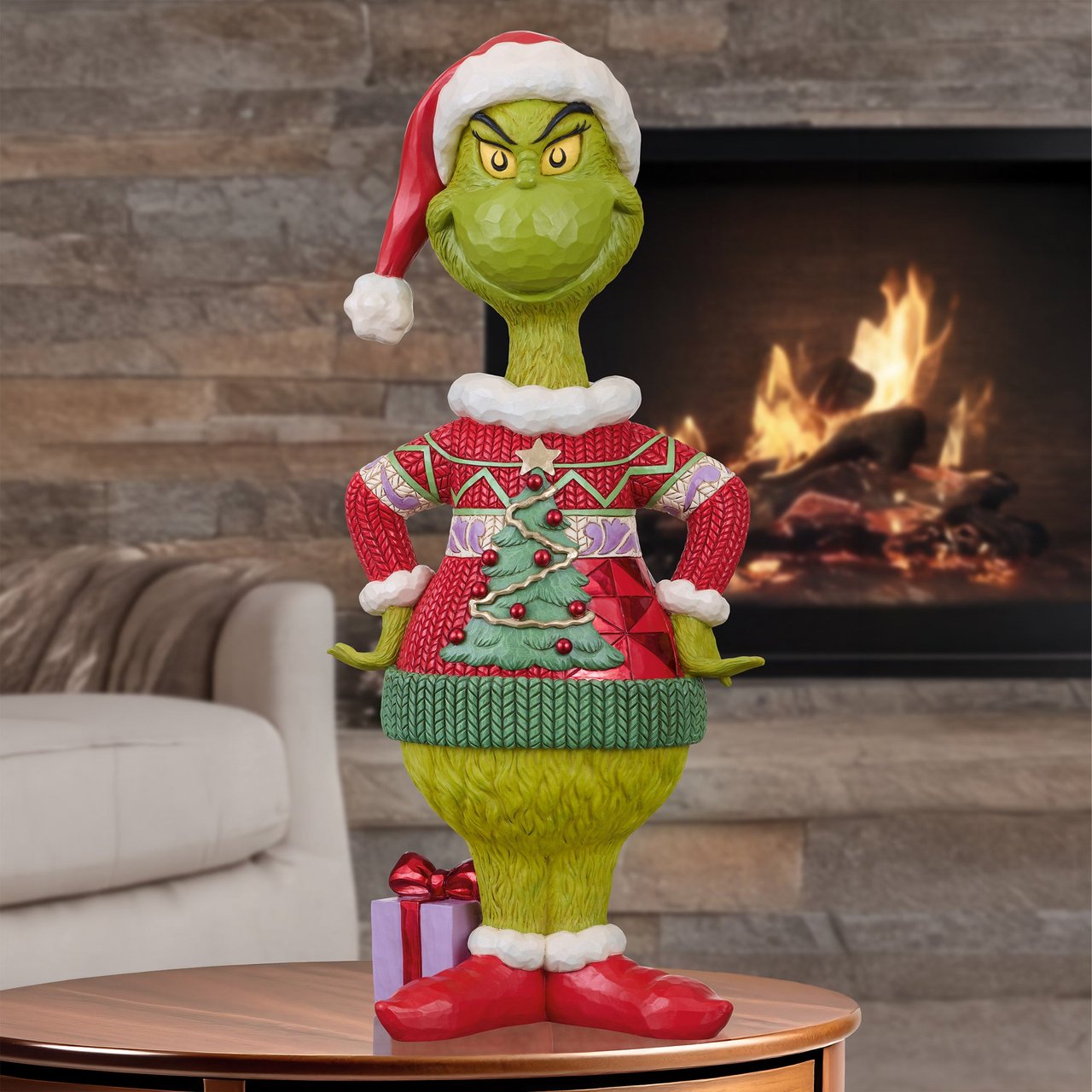 20.2" GRINCH IN UGLY SWEATER BY JIM SHORE - Image 1