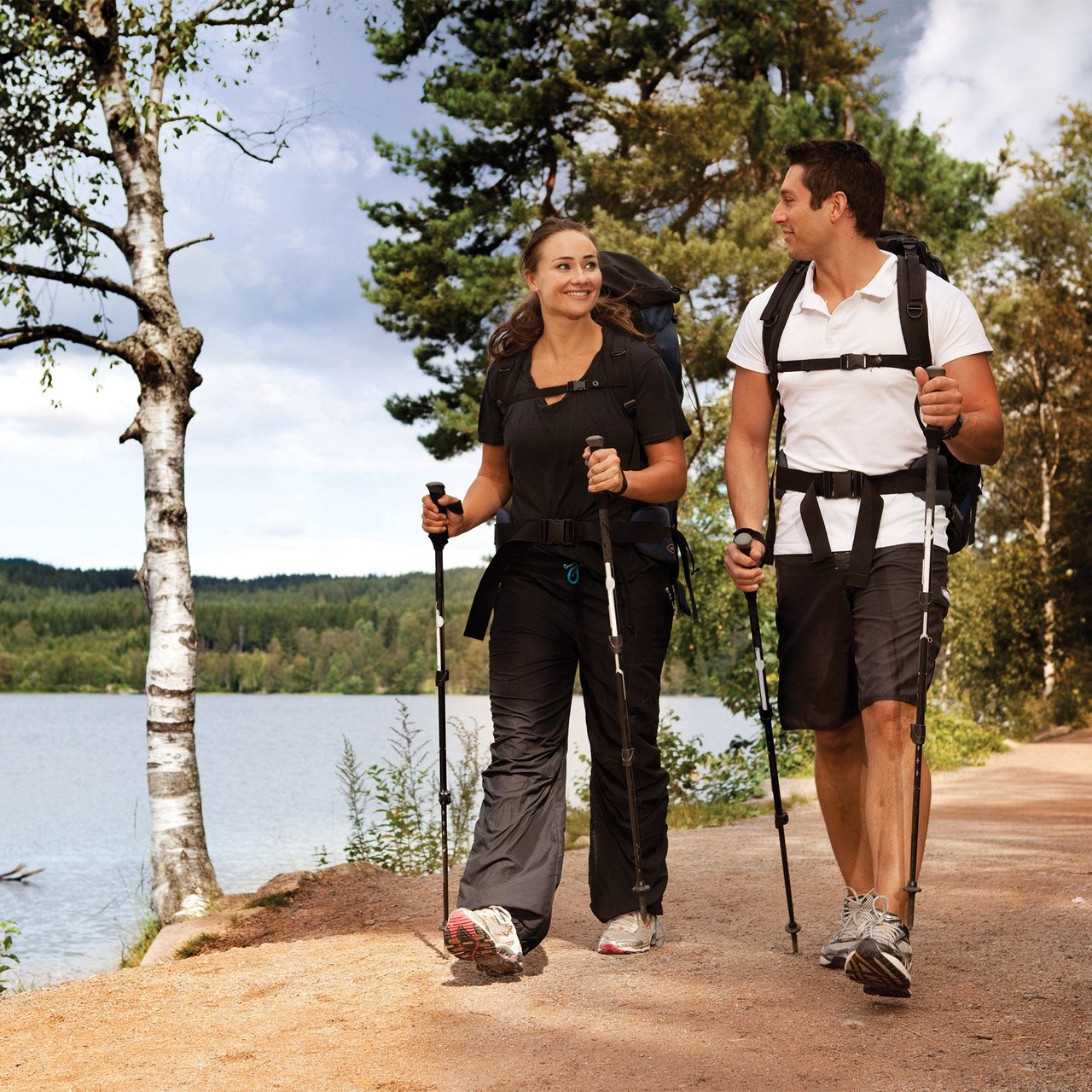 Cascade Mountain Tech Carbon Fiber Trekking Poles, 2-Pack - Image 1