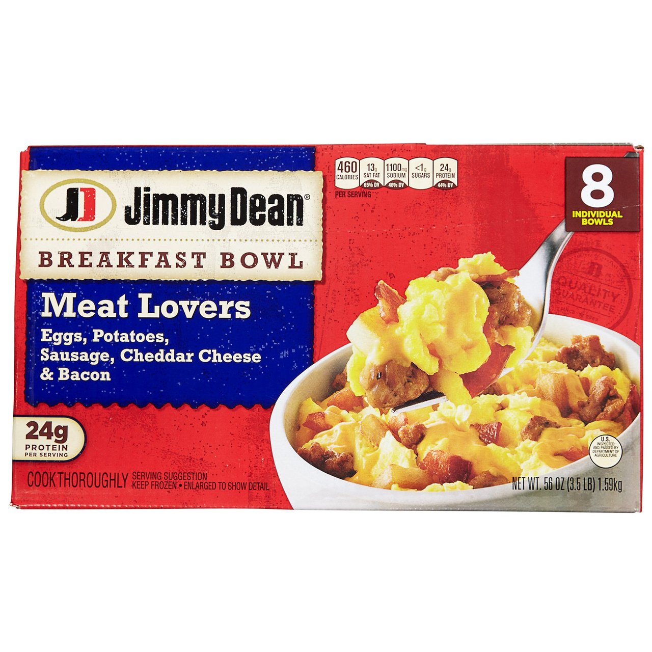 Jimmy Dean Meat Lovers Breakfast Bowl, 8 Count, 7 oz Each - Image 1