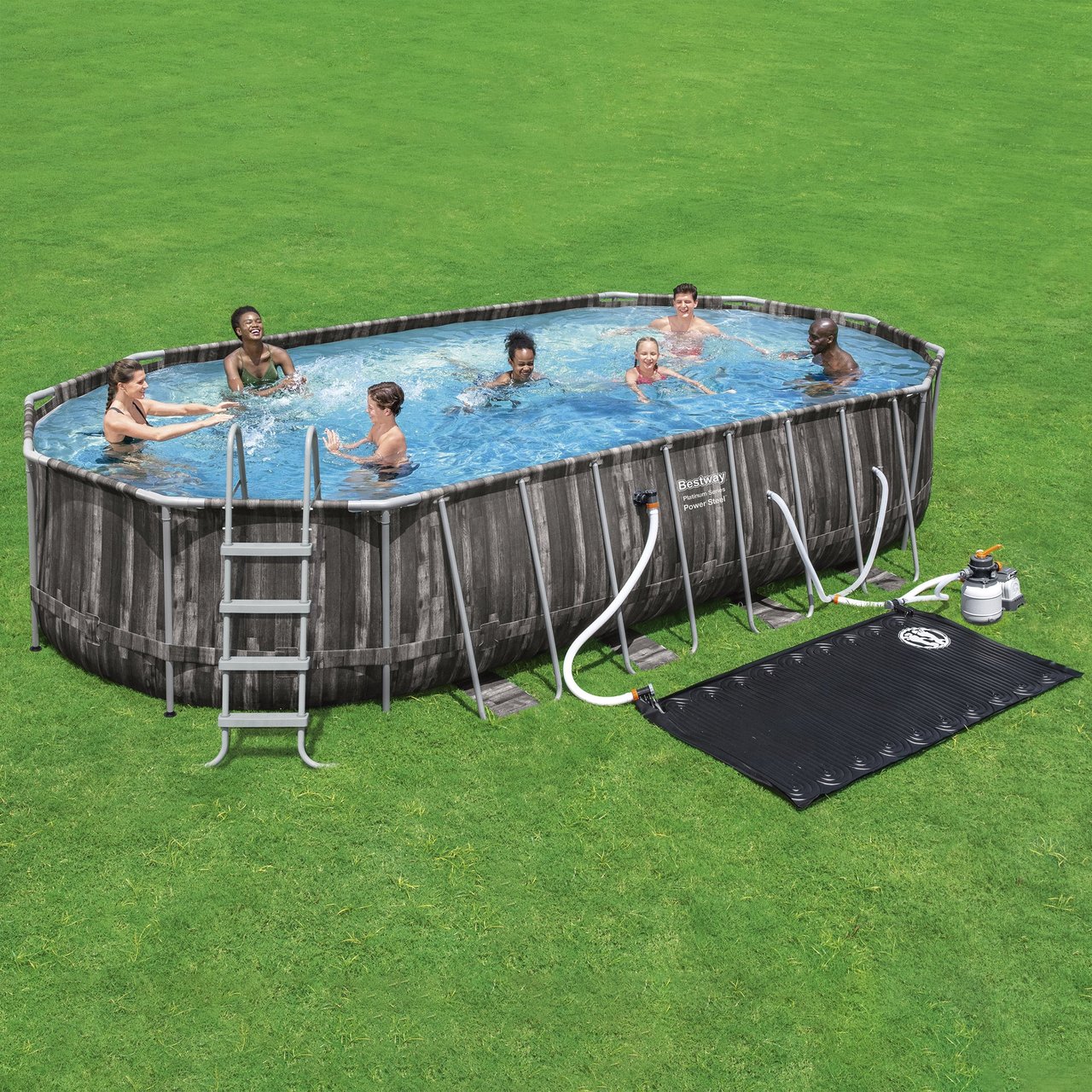 Bestway Power Steel 22' x 12' x 48" Oval Above Ground Pool Set - Image 1