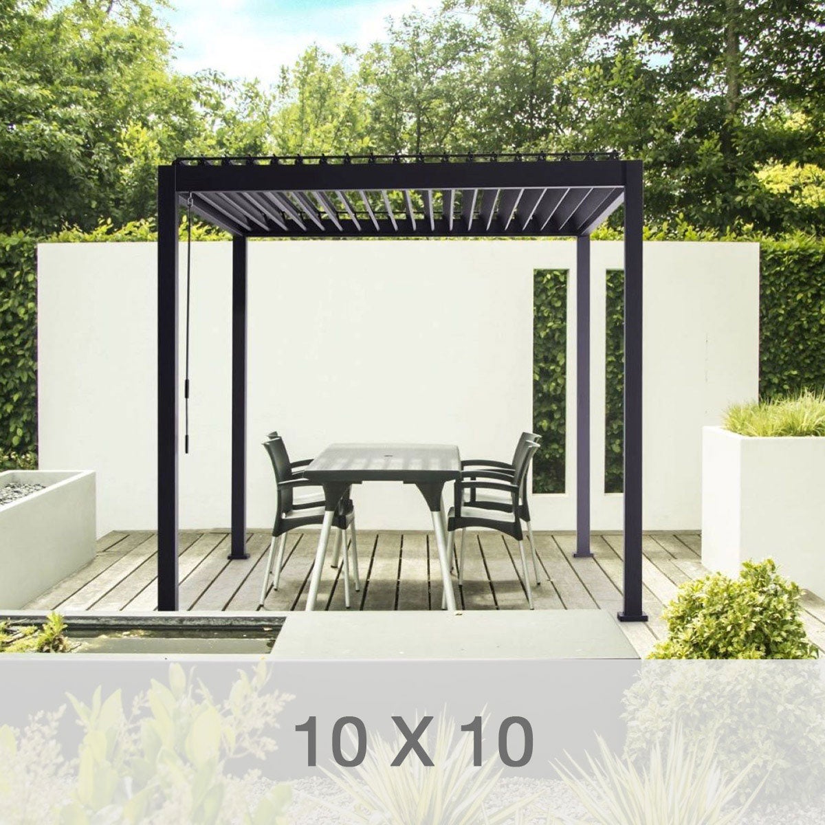 Mirador 10x10 Adjustable Louvered Aluminum Pergola - Image 1