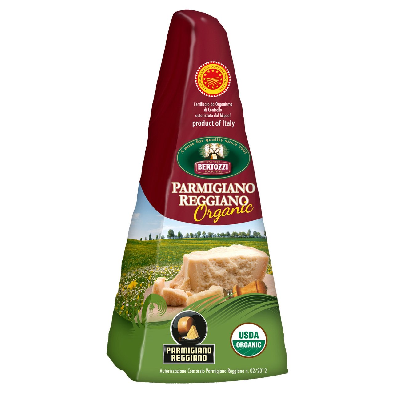 Organic Bertozzi Parmigiano Reggiano 0.66 Pound Wedge - Image 1