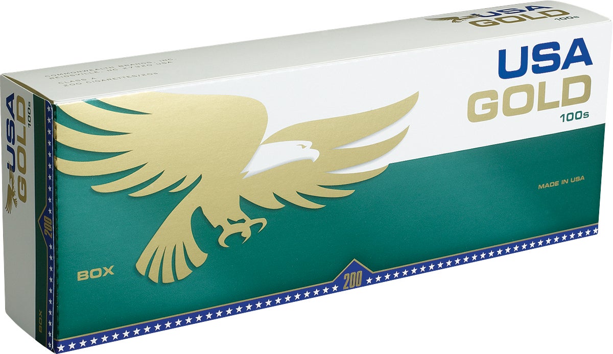 ITG Brands USA Gold Menthol Dark Green 100s Box - Image 1