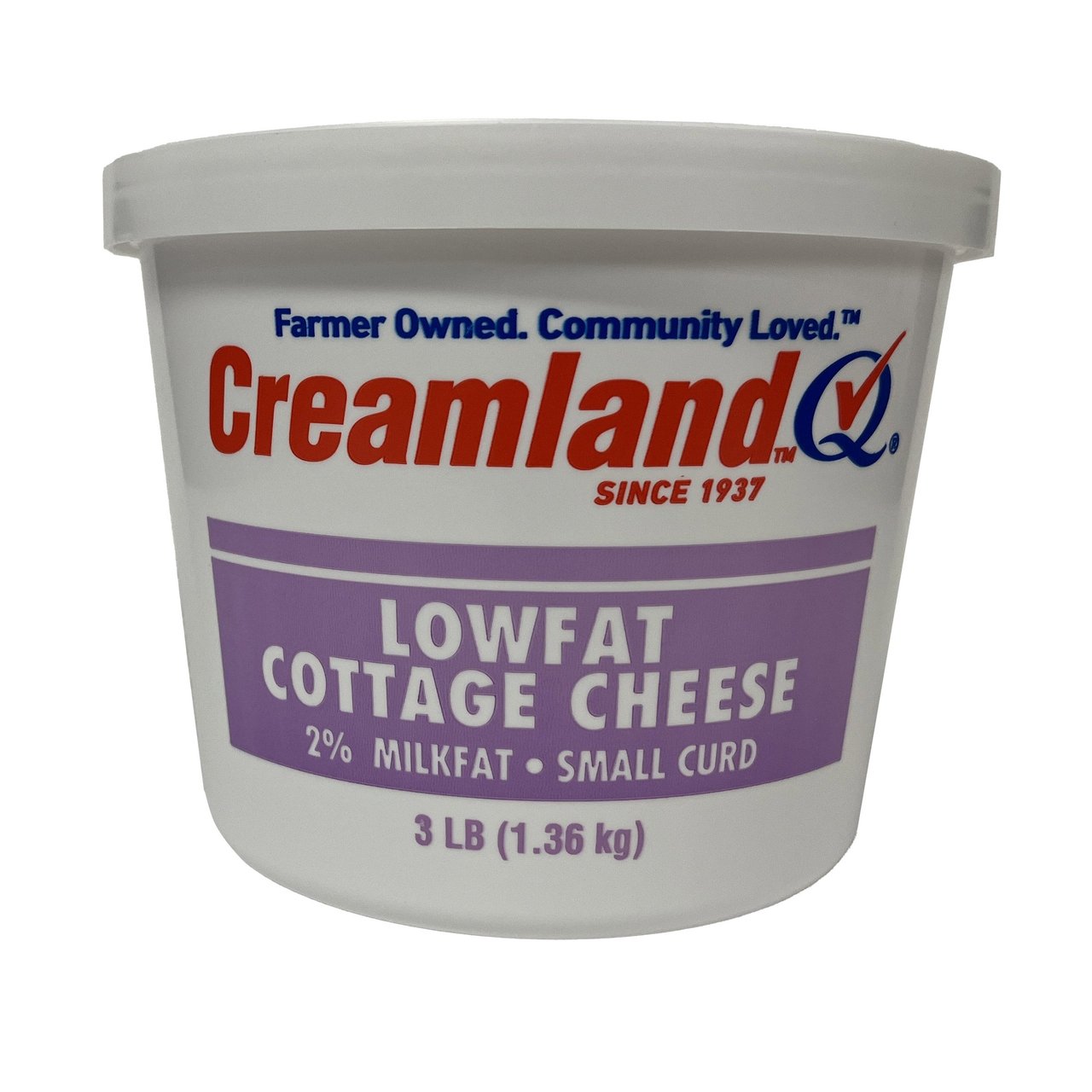 Creamland Low Fat Cottage Cheese 2% Small Curd 3 lb - Image 1