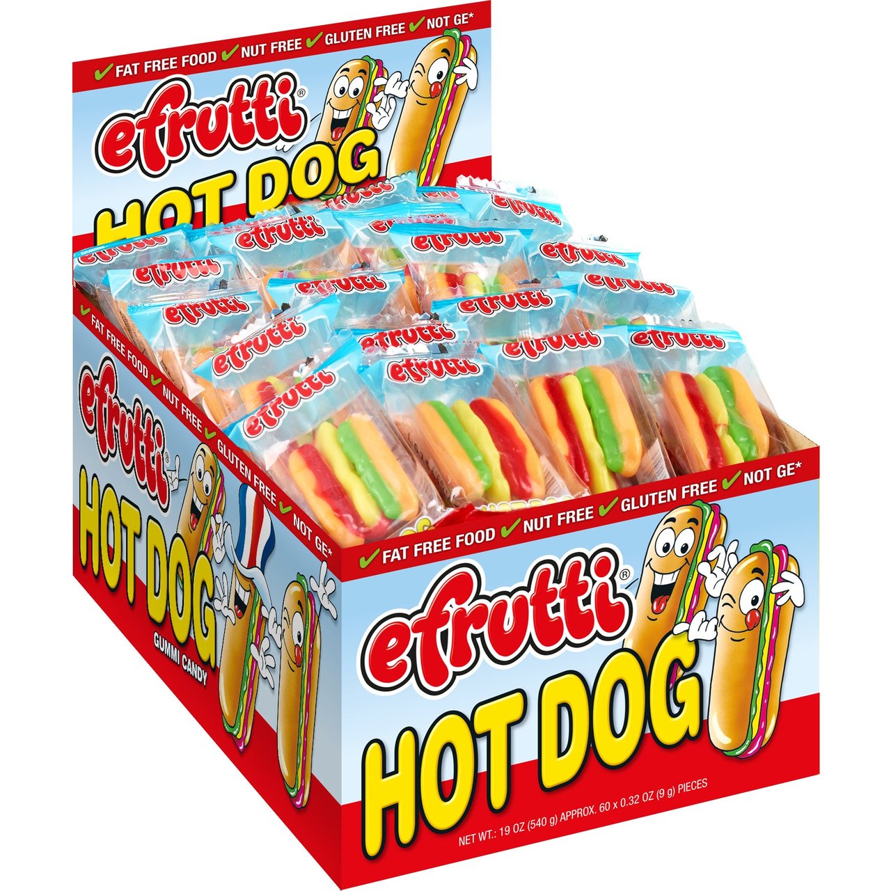 E. Frutti Gummi Hot Dog 60 CT
