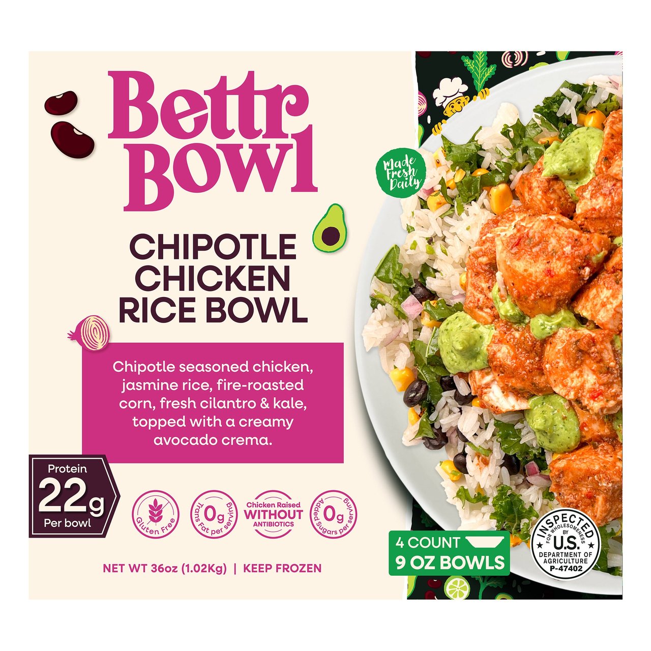 Bettr Bowl Chipotle Chicken Bowl 4CT - Image 1