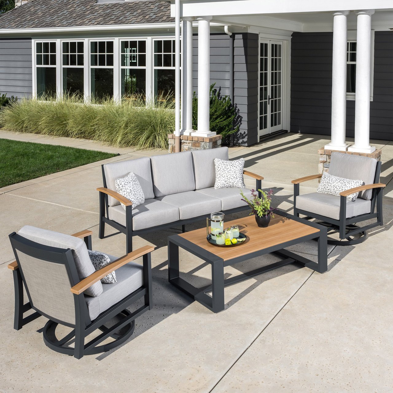 SunVilla Wills 4-Piece Outdoor Patio Seating Set - Image 1