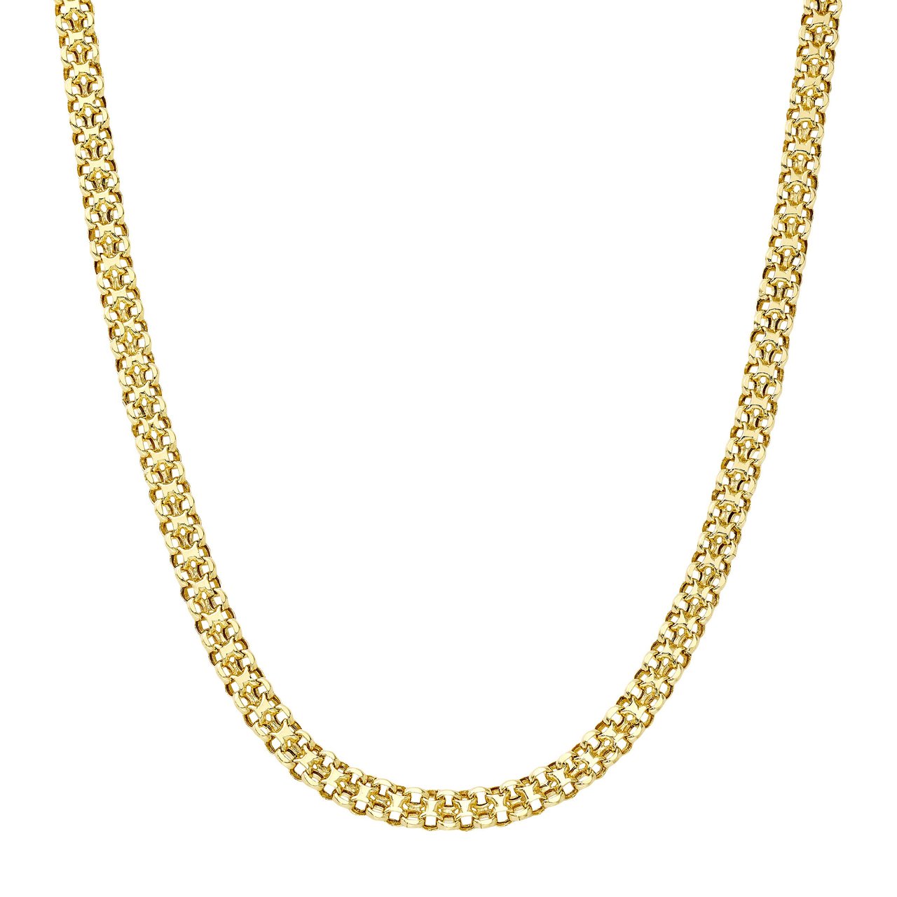 14KT Yellow Gold Bismarck Necklace 18" Made in Italy - Image 1