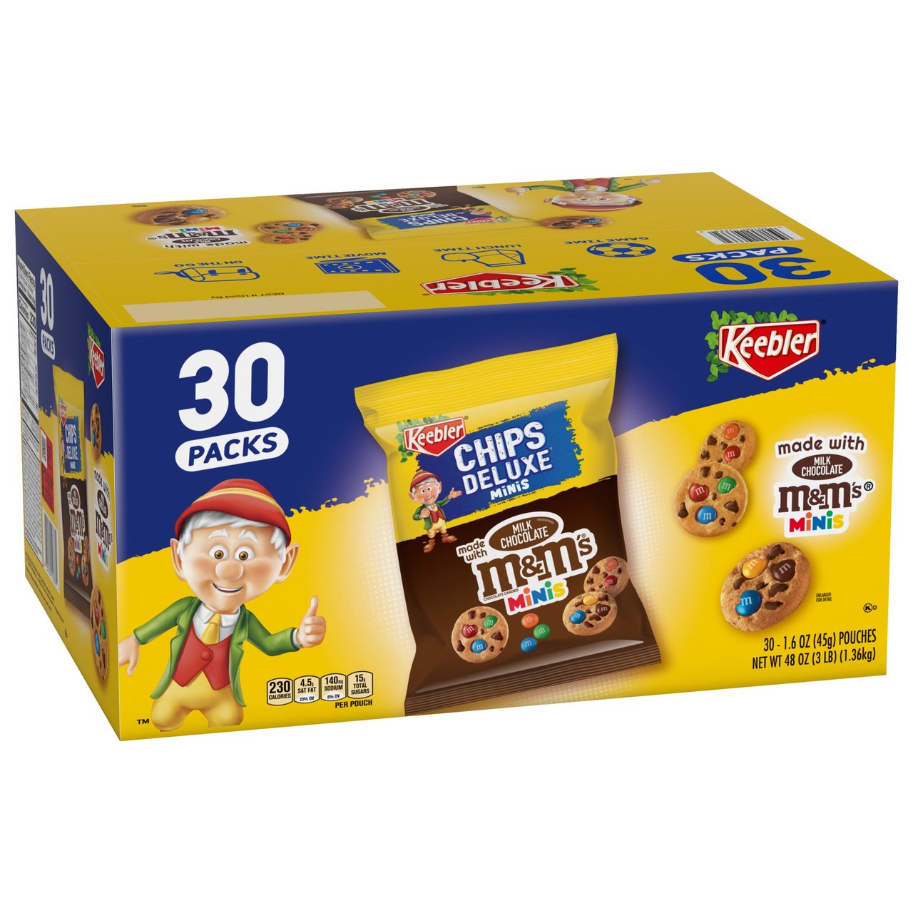 Keebler Chips Deluxe Minis Bite-Size Cookies Made with M&M's, 30 ct / 1.6 oz - Image 1
