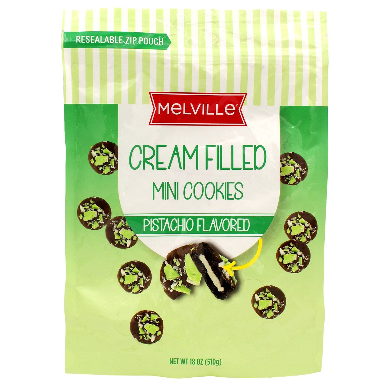 MELVILLE PISTACHIO MINI COOKIES 18 OUNCES - Image 1