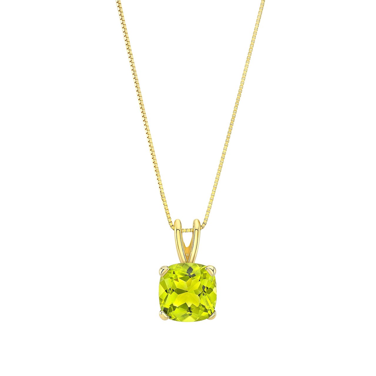 14kt Yellow Gold 8mm Peridot Necklace - Image 1