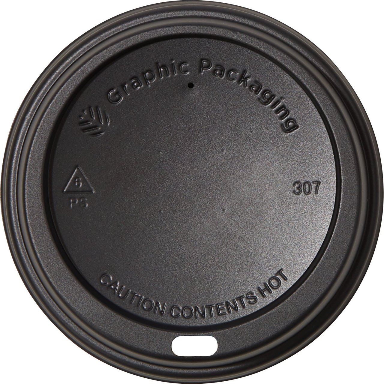 Graphic Packaging 10-24 oz Hot Cup Dome Lid, Black, 600 ct - Image 1