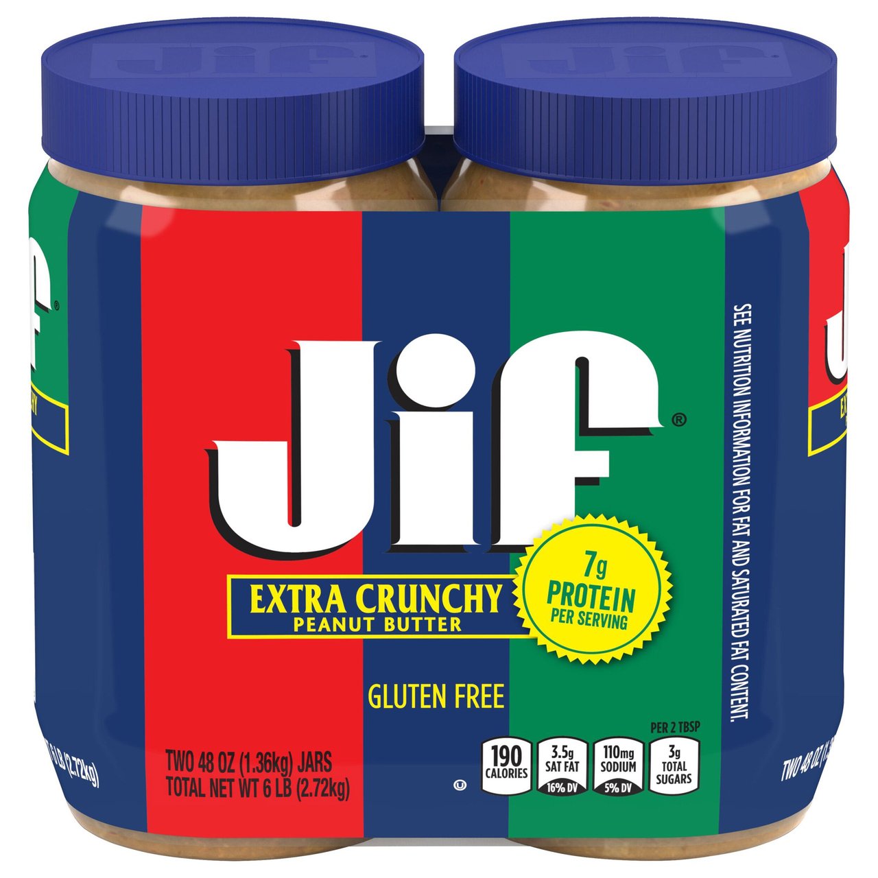 Jif Extra Crunchy Peanut Butter 2/48 Ounce Jars - Image 1