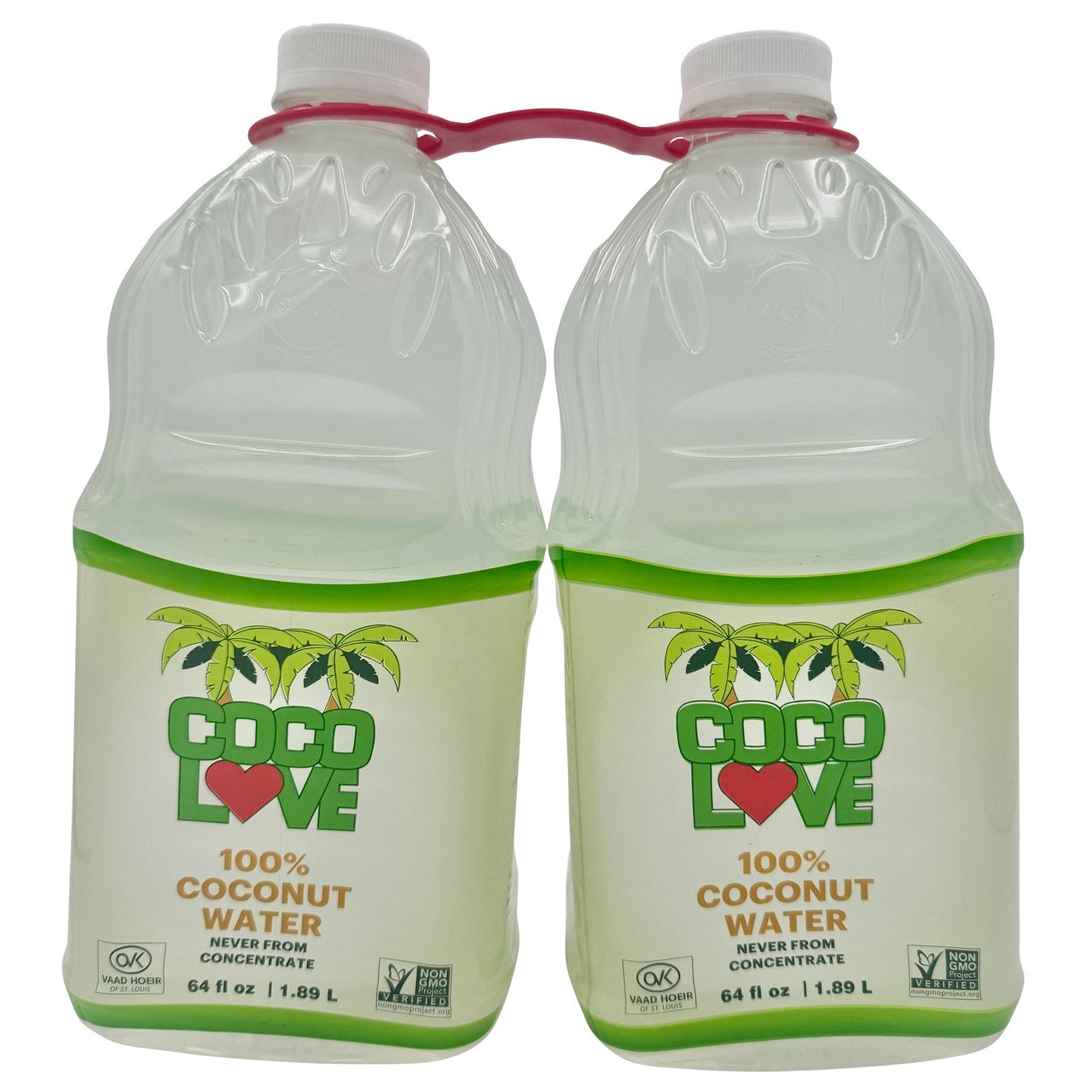 Coco Love 100% Coconut Water, 64 fl oz, 2-Count - Image 1