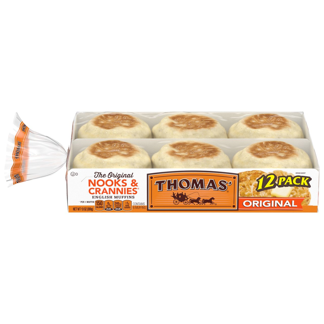 Thomas' Original English Muffins, 12 Count, 24 oz - Image 1