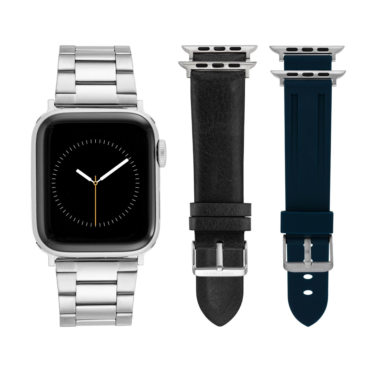 Vince Camuto Mulberry Collection Apple Watch Band Set - Silver/Navy/Black - Image 1