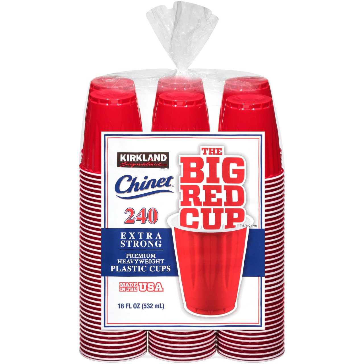 Kirkland Signature Chinet 18 oz Red Cups 240 Count - Image 1