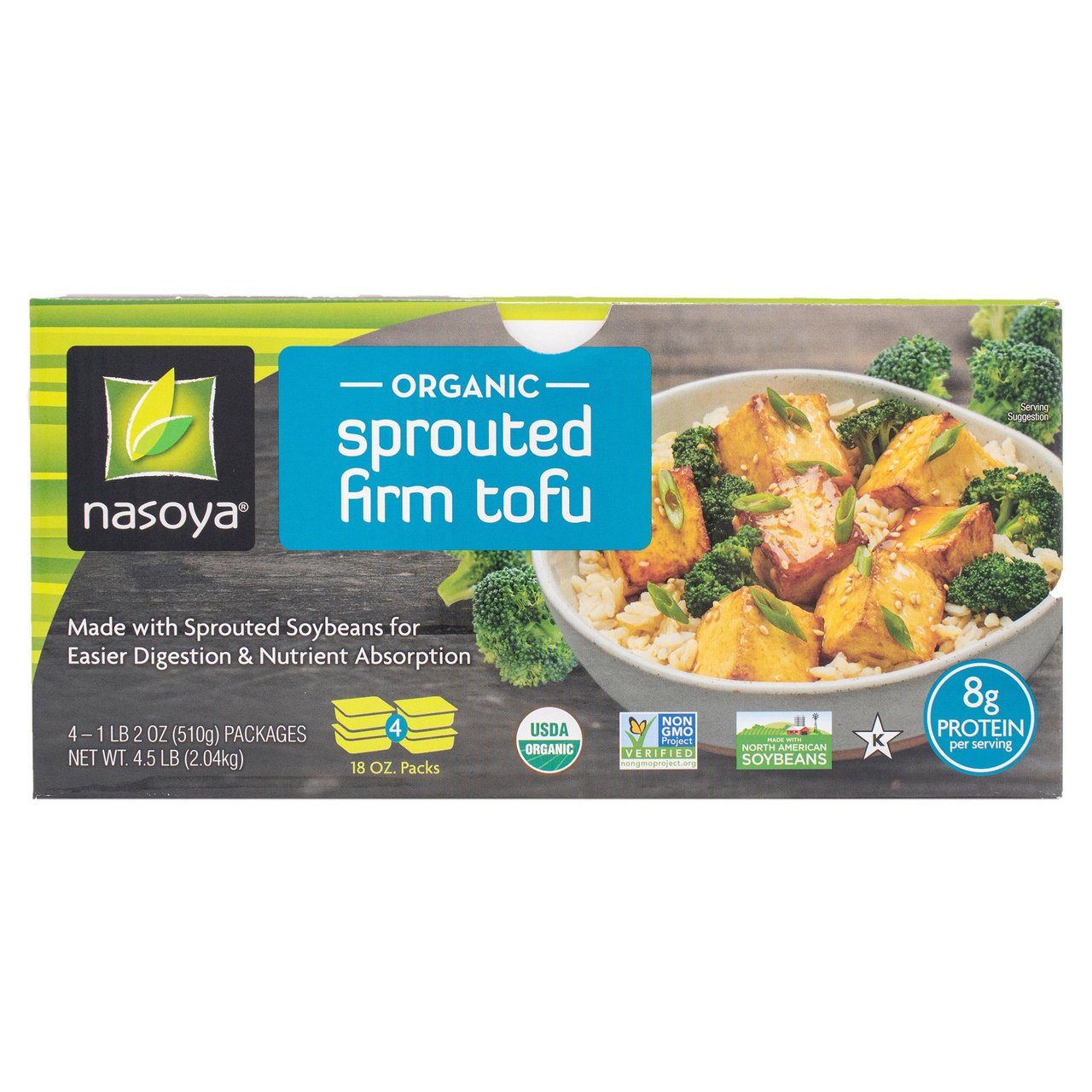 Nasoya Organic Firm Tofu 4/18 oz - Image 1