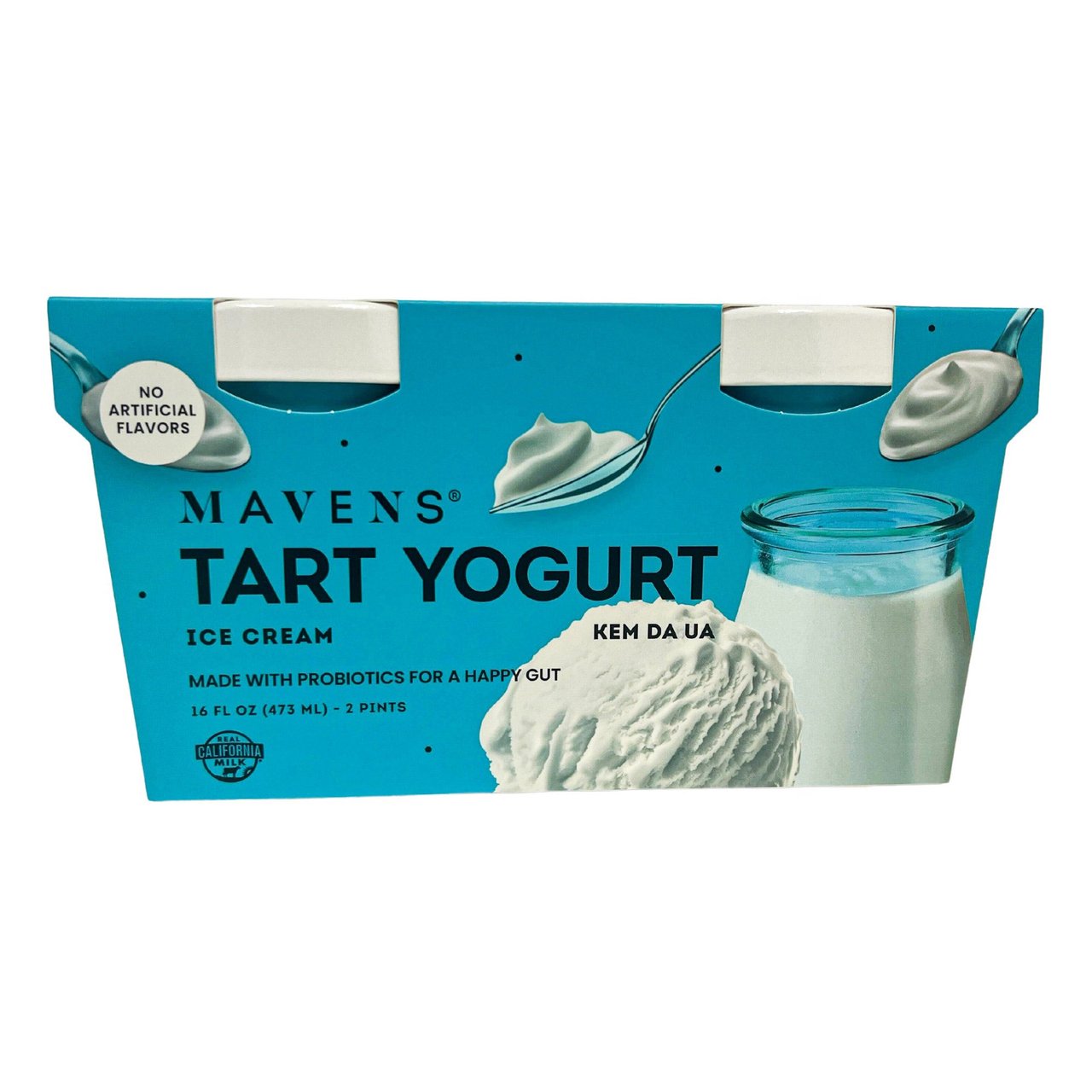 Maven's Creamery Tart Yogurt Ice Cream 2 Pack 16 Ounces Each - Image 1