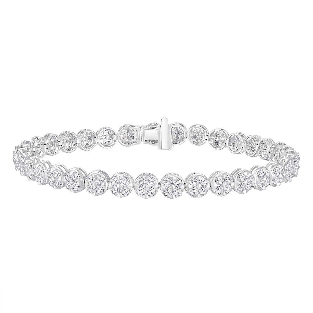 14kt White Gold VS2 G 3.00ctw Round Diamond Bracelet - Image 1