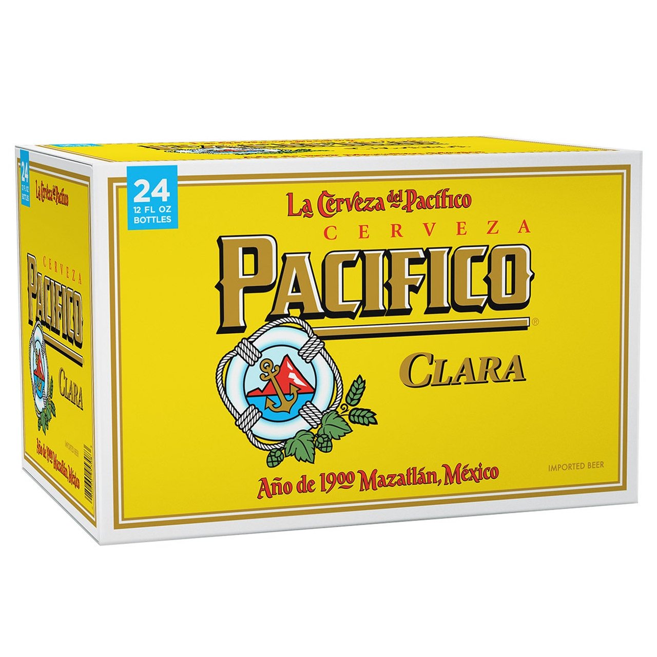 Pacifico Clara Mexican Lager Import Beer, 24 Bottles, 12 fl oz