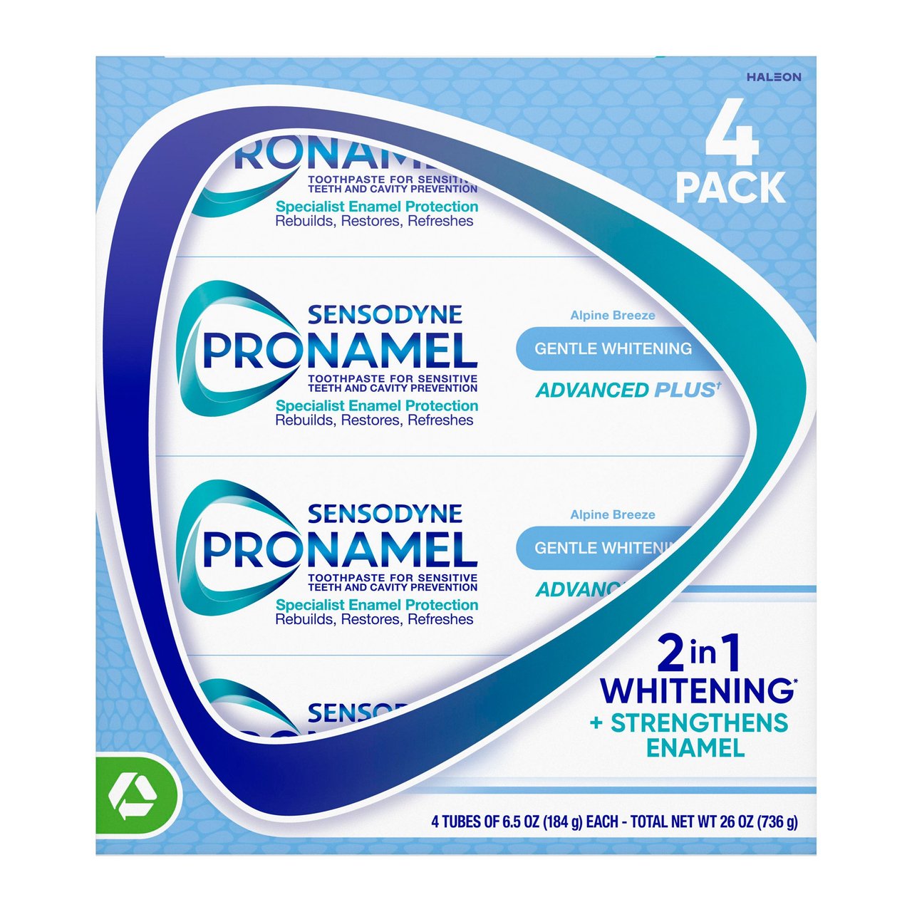 Sensodyne Pronamel Gentle Whitening Advanced Toothpaste, 6.5 oz, 4-Pack - Image 1