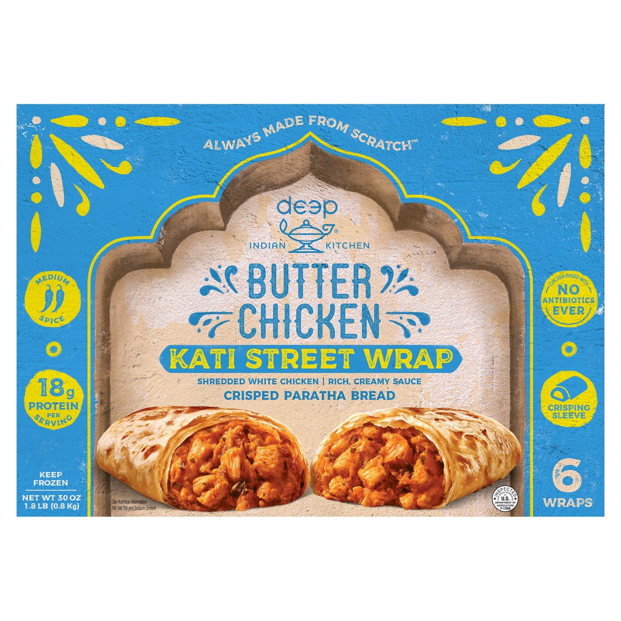 Deep Indian Kitchen Butter Chicken Kati Wraps 6/5 oz - Image 1