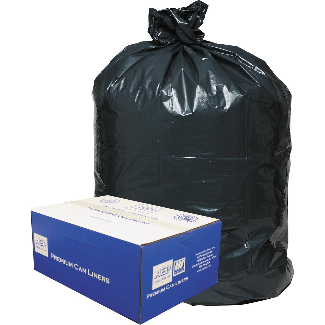 Webster Classic Can Liner, 55-60 Gallon, Black, 100 ct (WBI385822G) - Image 1