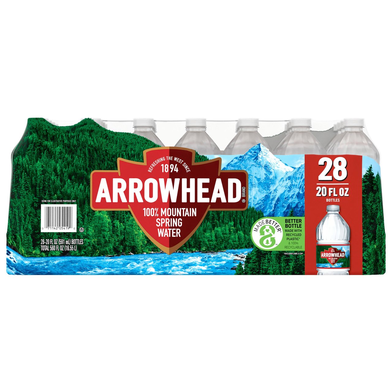 Arrowhead Spring Water, 20 oz, 28-Count - Image 1