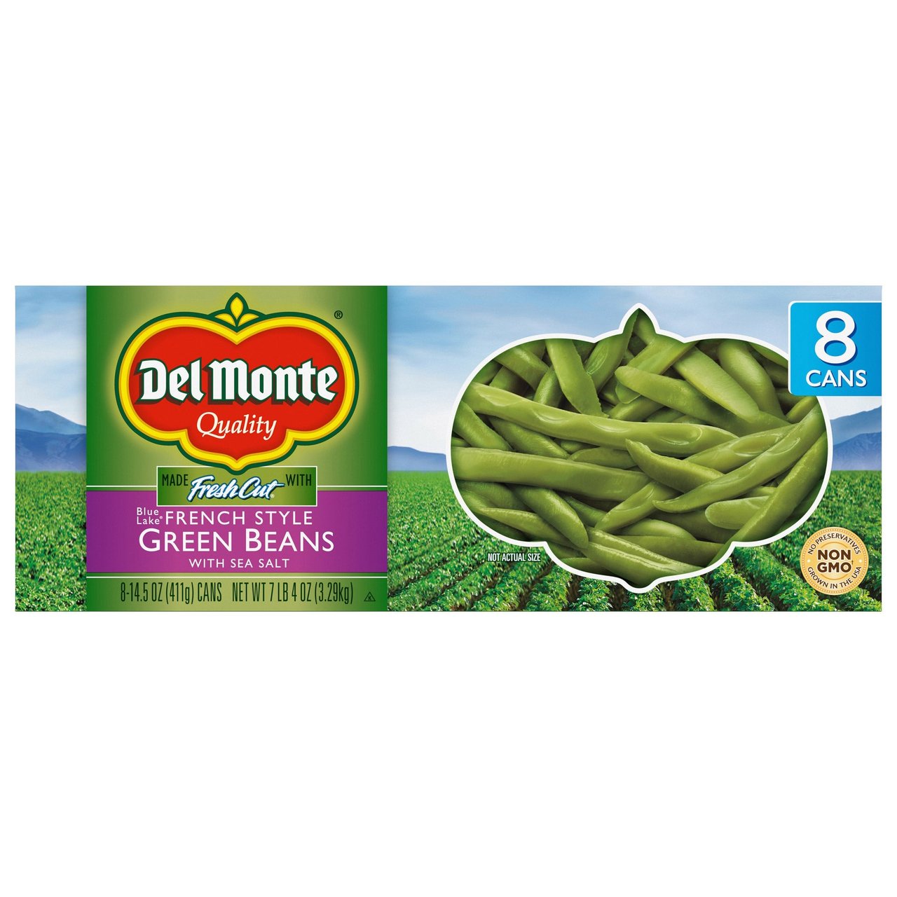 Del Monte French Style Cut Green Beans, 8-Pack / 14.5 oz - Image 1
