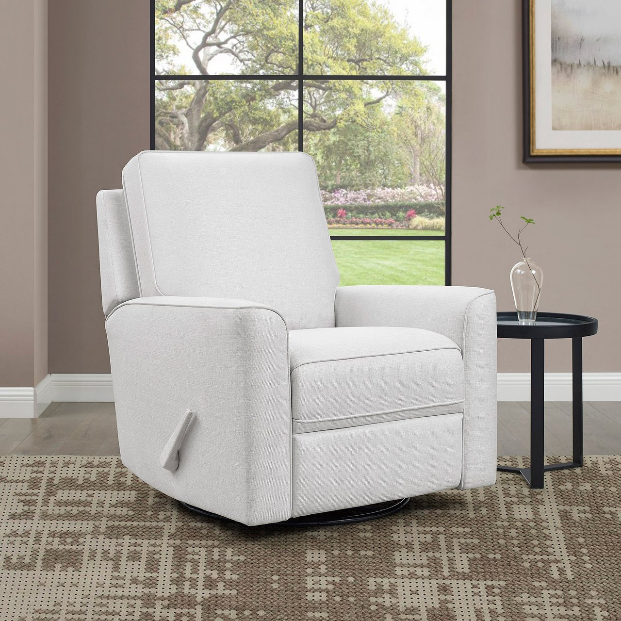 True Innovations Paxley Fabric Swivel Glider Recliner - Image 1