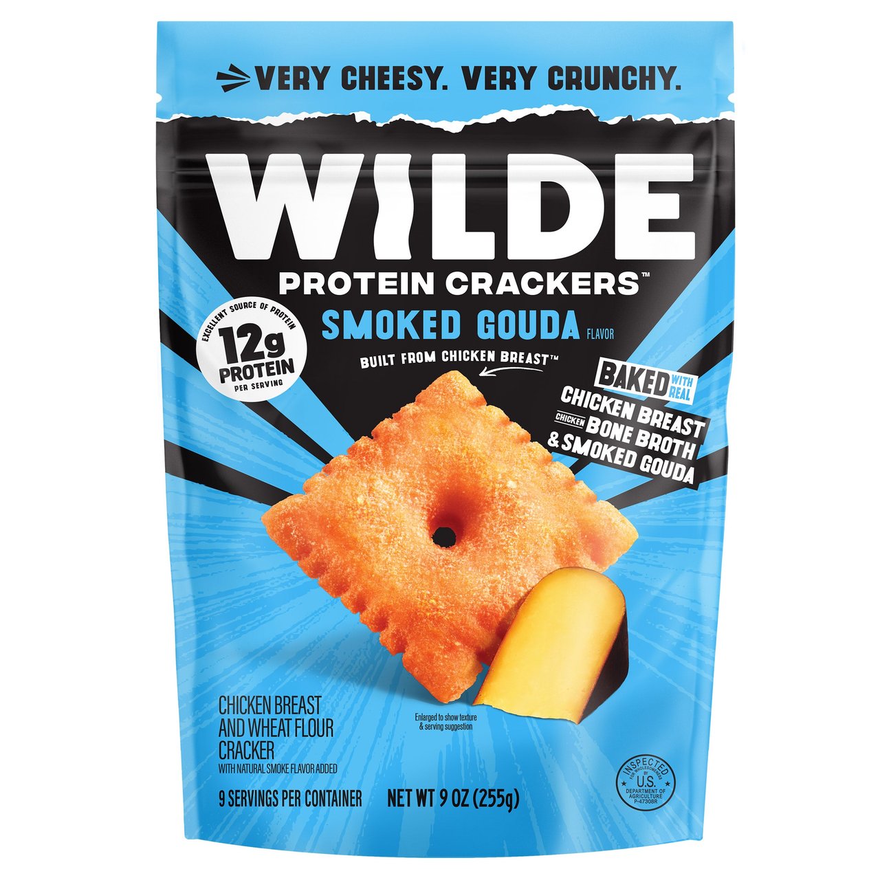 Wilde Smoked Gouda Protein Crackers, 9 oz - Image 1