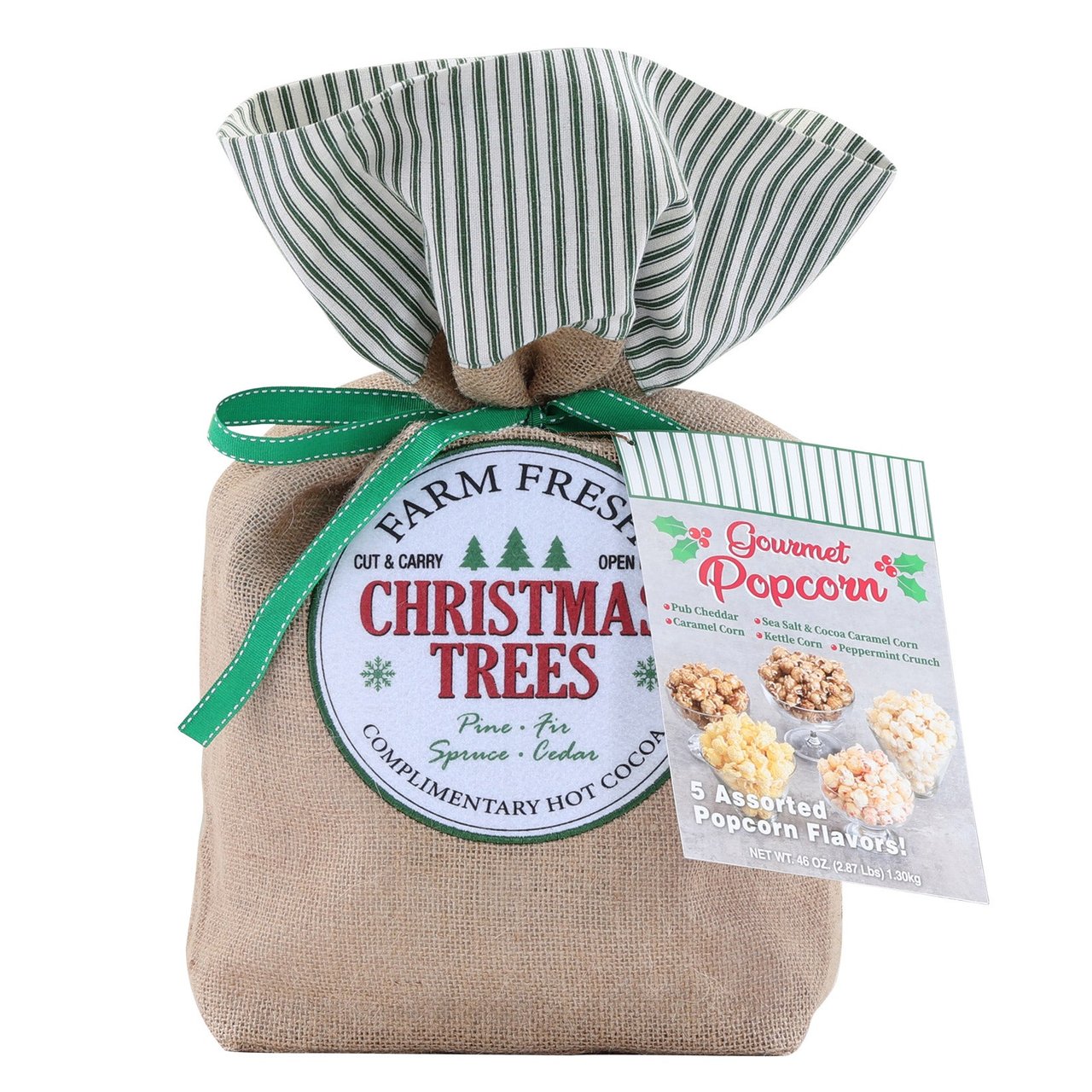 North Pole Reindeer Farm Gourmet Popcorn Burlap Bag, 46 Ounces - Image 1