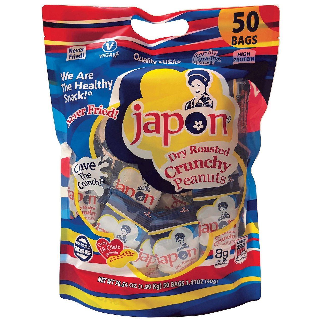 Japon Crunchy Peanuts 1.41 oz, 50-Pack Bag - Image 1