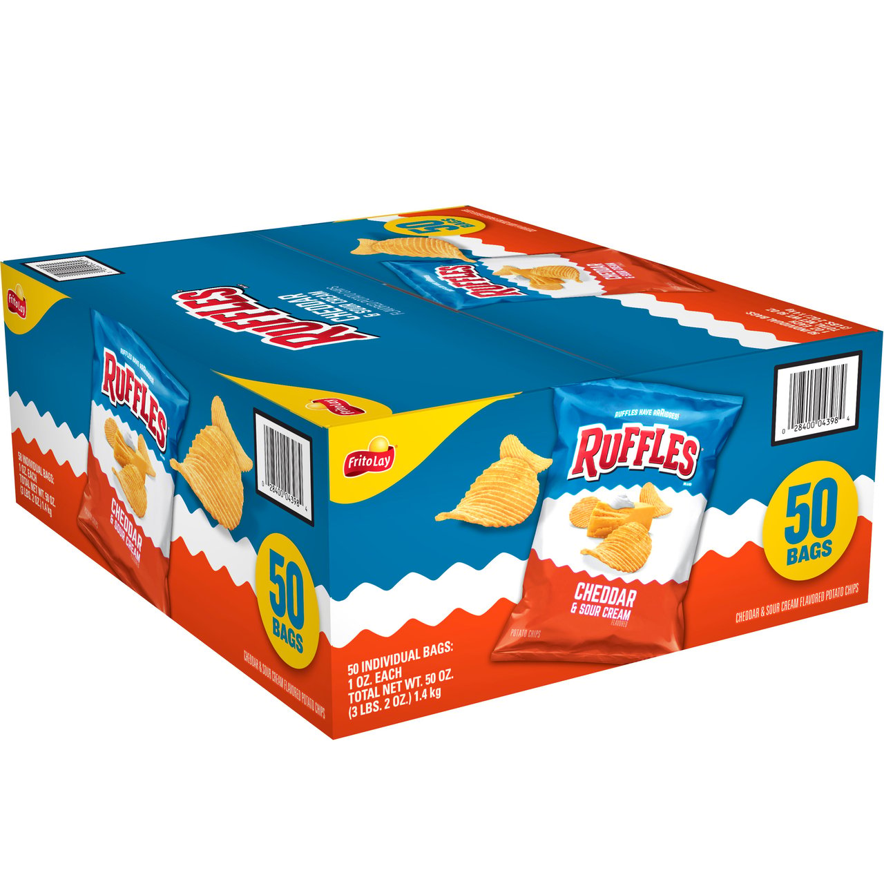 Ruffles Cheddar & Sour Cream Flavored Potato Chips, 50 ct / 1 oz - Image 1