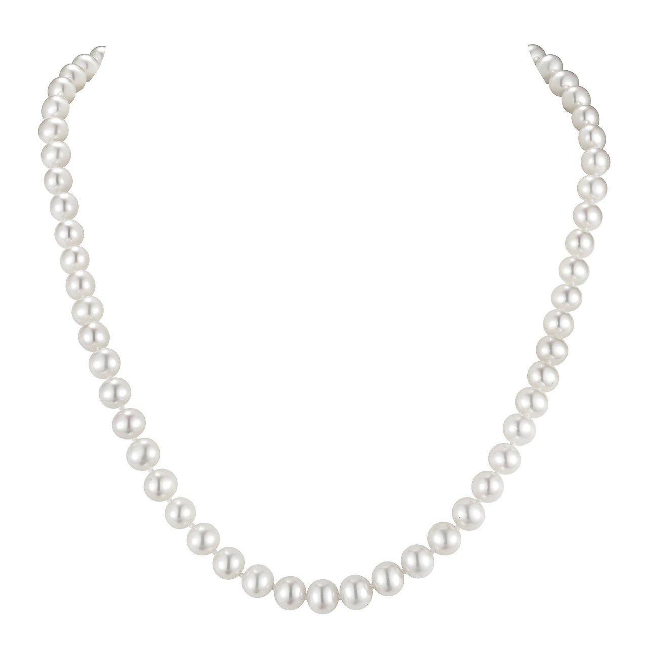 6.5-7mm Freshwater Cultured Pearl Necklace with Illusion Clasp, 17.75", 14kt Yellow Gold - Image 1