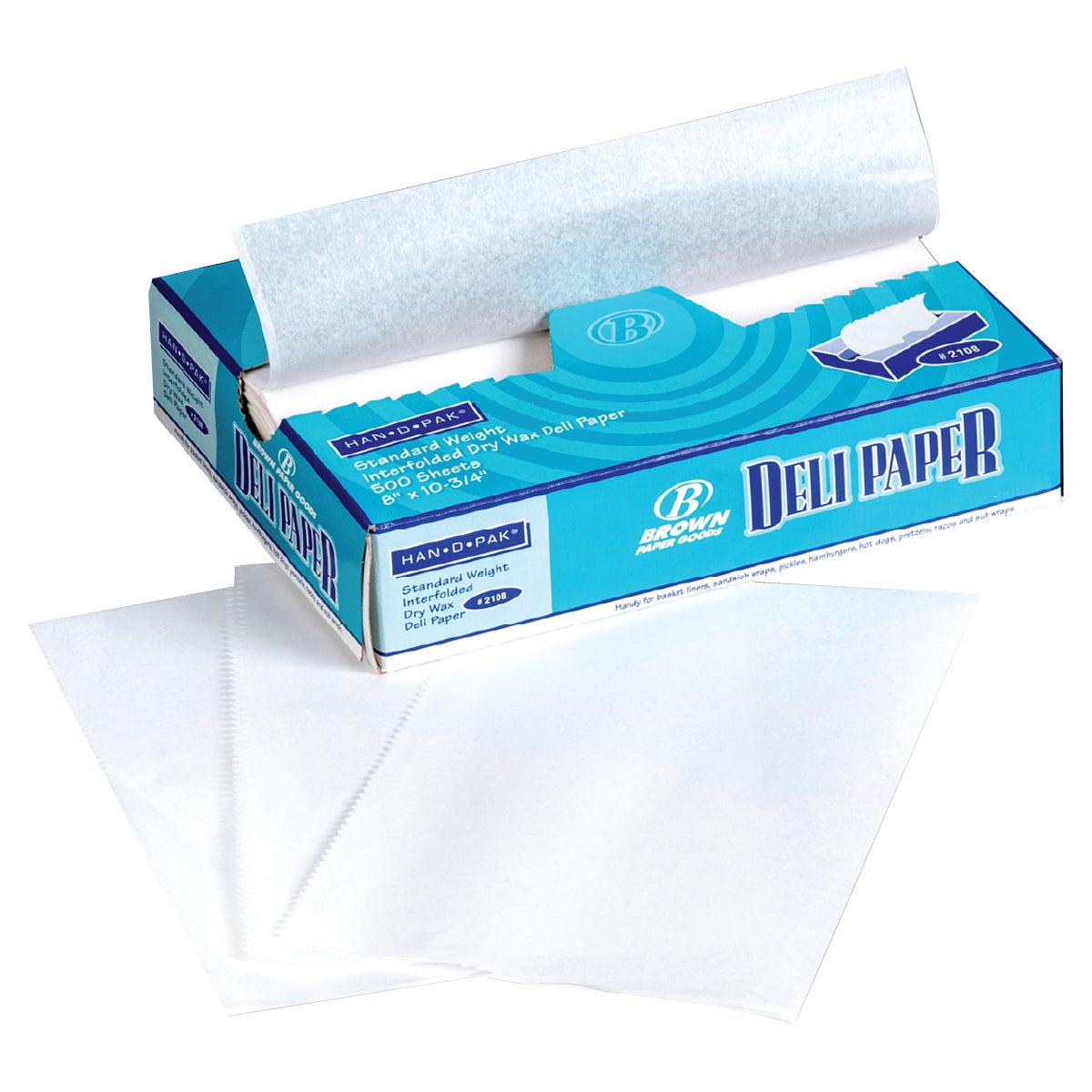 HAN-D-PAK 8" x 10.75" Deli Paper White 500 CT