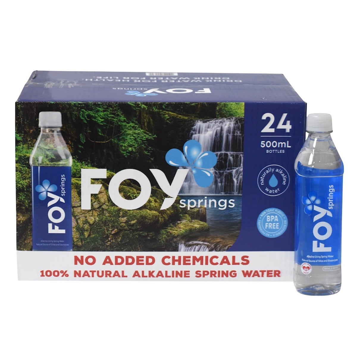 FOY Springs Spring Water 24-Pack, 500ml Bottles - Image 1
