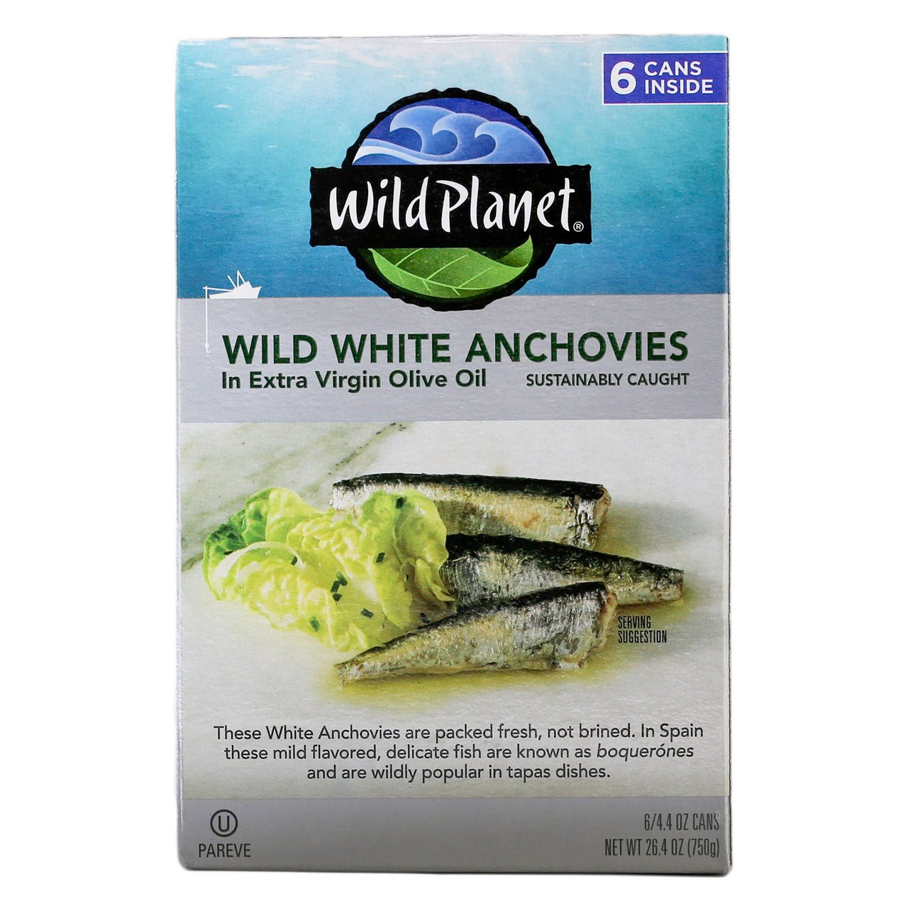 Wild Planet Anchovies in Extra Virgin Olive Oil 6/4.37 oz - Image 1