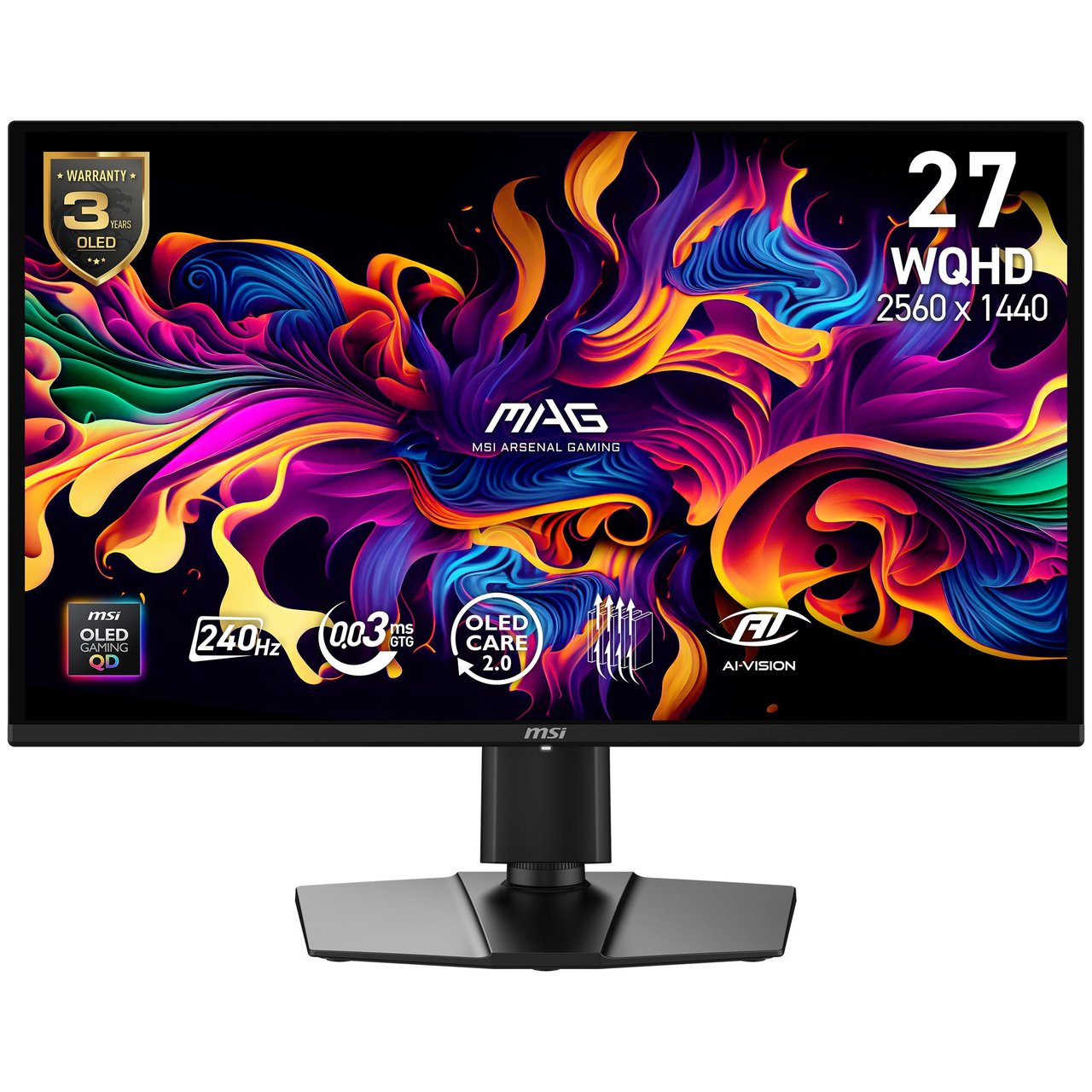 MSI 27" GAMING MONITOR WQHD (2560 X 1440) 4-WAY ERGONOMIC STAND - Image 1