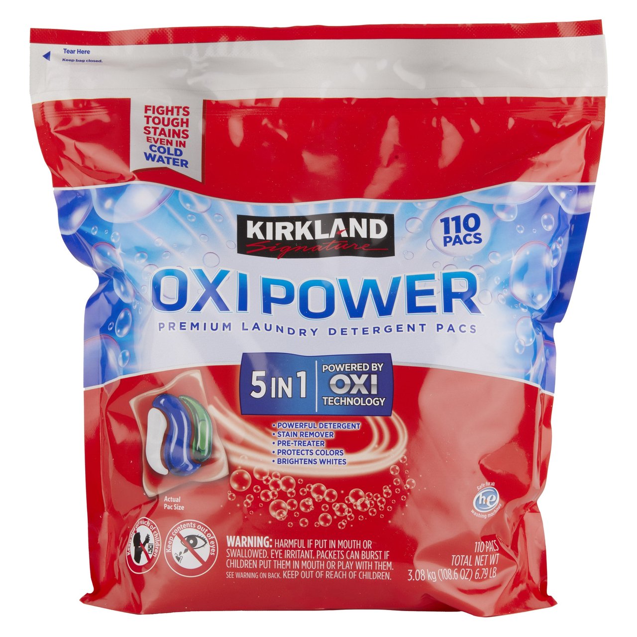 Kirkland Signature Oxi Power Laundry Detergent Pacs, 110 Count - Image 1