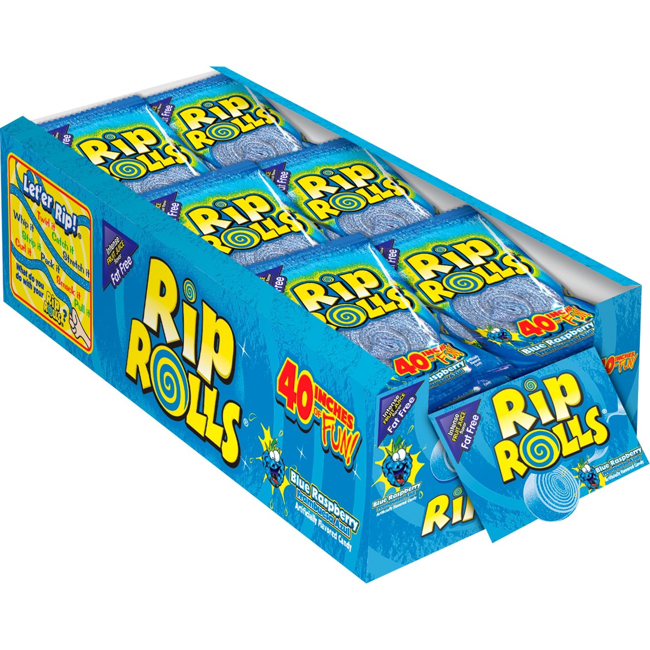 Rip Rolls Blue Raspberry Candy Rolls, 24 ct / 1.4 oz