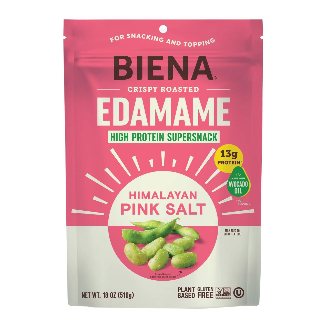 Biena Roasted Edamame Himalayan Salt 18 oz (1.125 lbs) - Image 1