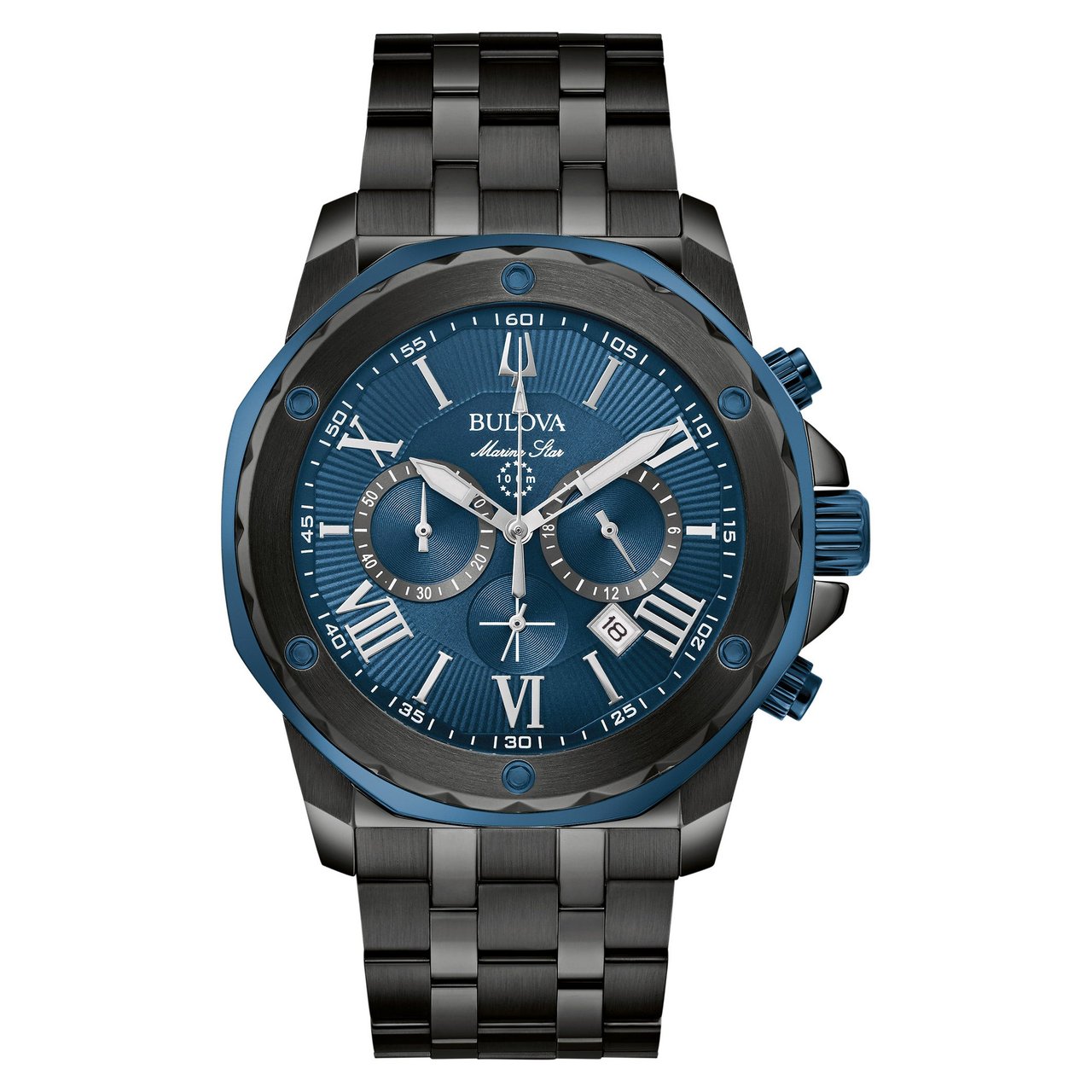 Bulova Marine Star Stainless Steel Black Ion-Plated Men's Watch - Image 1