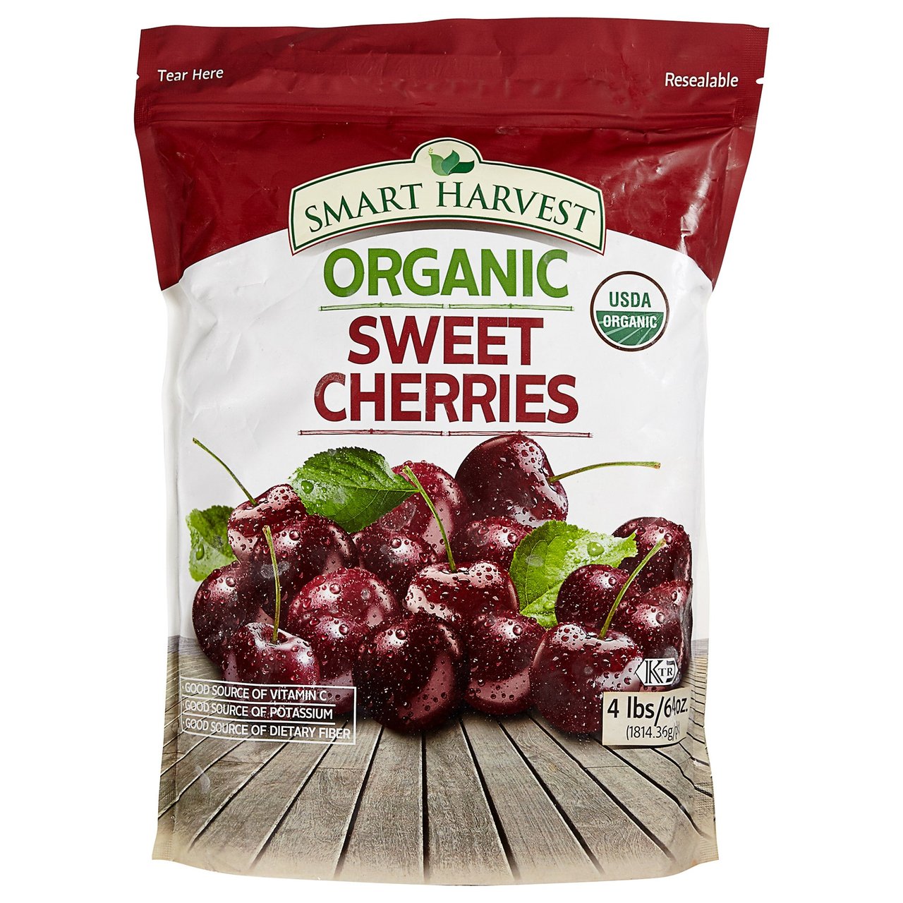 Smart Harvest Organic Sweet Dark Cherries 4 Pound Bag - Image 1