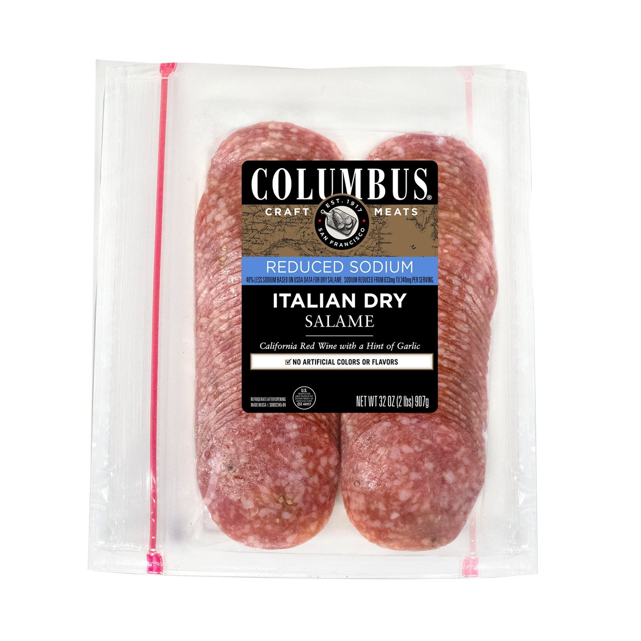 Columbus Low Sodium Salame 2 Pack, 1 Pound Each - Image 1