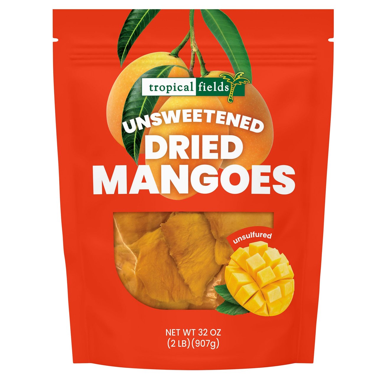 Tropical Fields Unsweetened Dried Mango 32 Ounce Bag - Image 1