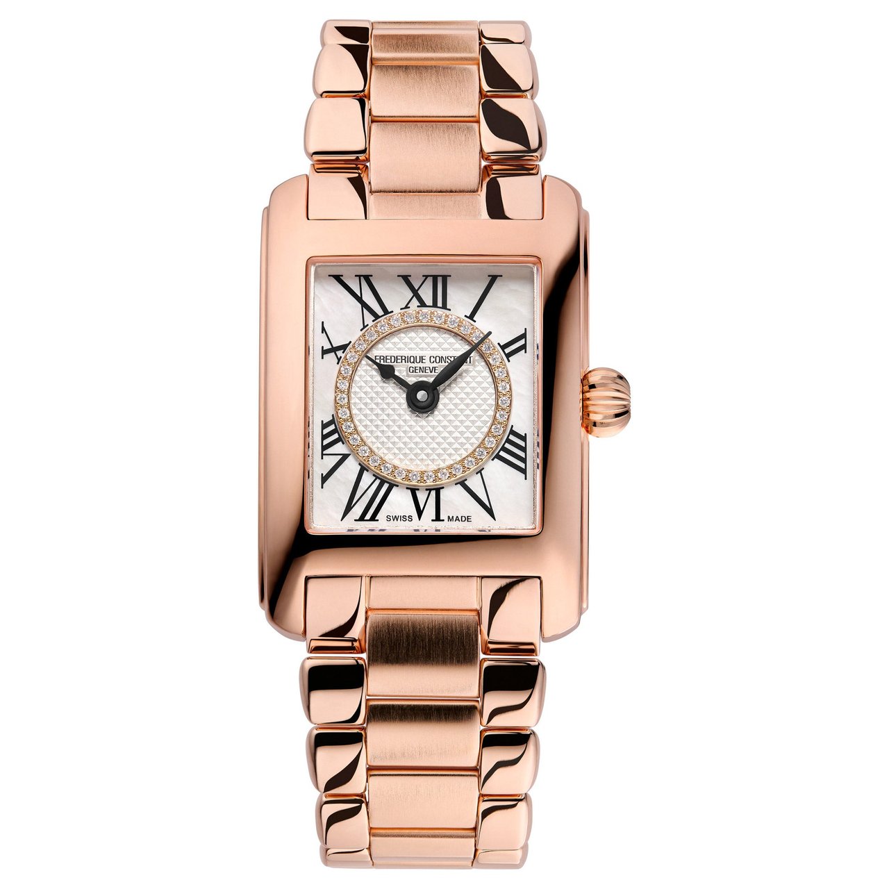 Frederique Constant Classic Carrée Diamond Rose Gold Stainless - Image 1